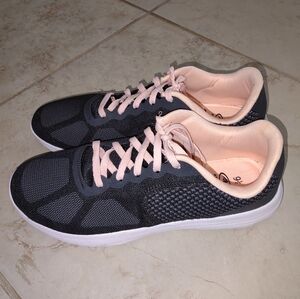 Athletic Works Ladies Womens Memory Foam Sneakers Shoes Size 9.5 Black Peach